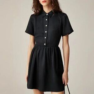 NWT J.Crew Collection Women's Sz 6 Black Shirtdress A-Line Jewel Buttons CF624